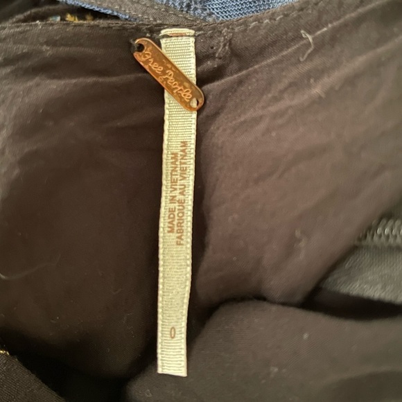 FREE PEOPLE x Revolve Black Floral Open Back Bell Sleeve Mini Dress Size 0 - Picture 13 of 13